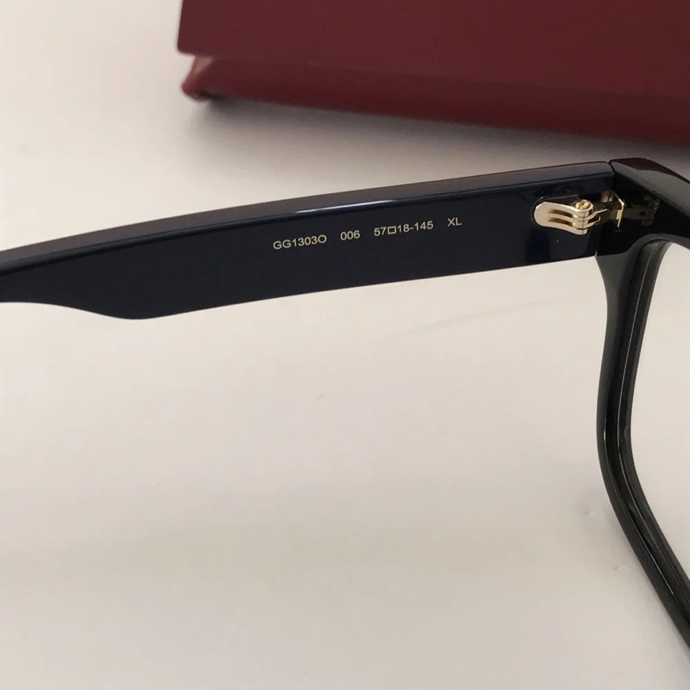 Gucci GG1303O 006  Black Square Acetate Eyeglasses